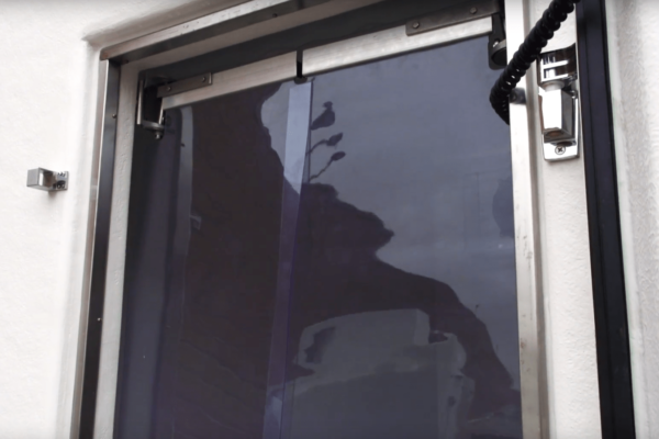 Black tinted window on cooler unit