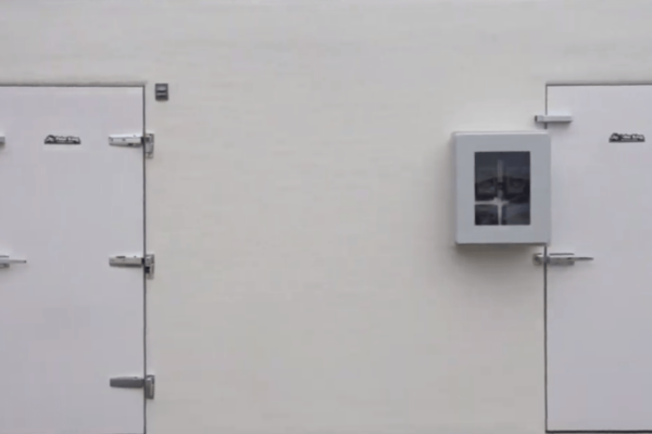 White walls and two doors of Polar King walk-in fridge