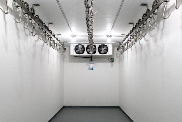 Inside view of a Polar King meat hanging cooler