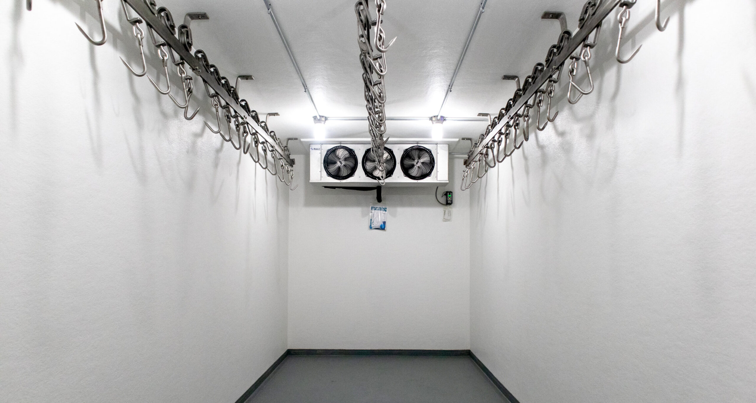 Inside view of a Polar King meat hanging cooler