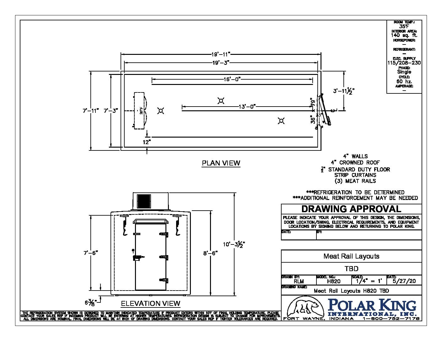Deer Processing Walkin Cooler 820 Black adn WHite