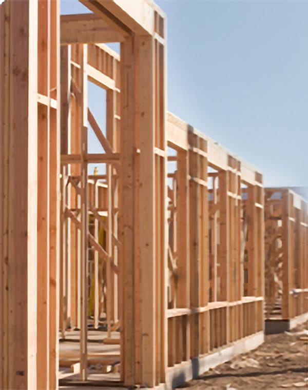Wood frame of a house